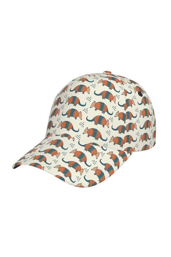 Colorful Armadillos Pattern Mens Baseball Cap Adjustable Curved Brim Hat, Soft Cotton Sports Cap for Outdoor, Casual, and Everyday Wear, Comfortable & Breathable