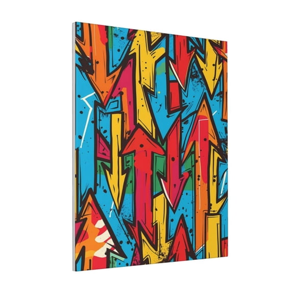 Rateoe Colorful Arrow Graffiti Pattern Pattern Decorative Picture – Unique Modern Wall Art, Ready-to-Hang Canvas Print for Home (Vertical)