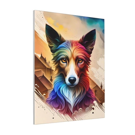 Rateoe Colorful Art Dog Pattern Decorative Picture – Unique Modern Wall Art, Ready-to-Hang Canvas Print for Home (Vertical)