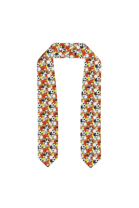 Colorful Balls Pattern Graduation Shawl Stole – Elegant Stole for Graduates ,Graduation Gown Accessory, Academic Stole-Flattened
