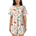 thumbnail image 1 of Rateoe Colorful Bow Knots for 2 Piece Short Sleeves Pajama Sets Casual Lounge Sleepwear Ladies Pjs Sets with Pocket-XX-Large, 1 of 6