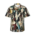 thumbnail image 1 of Rateoe Colorful Bulldog Duo Pattern Men’s Hawaiian Shirt – Short Sleeve Button-Down Tropical Beach Shirt, Lightweight & Breathable Casual Aloha Shirt with Pocket,3X-Large, 1 of 7