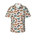 thumbnail image 1 of Rateoe Colorful Butterfly Pattern Men’s Hawaiian Shirt – Short Sleeve Button-Down Tropical Beach Shirt, Lightweight & Breathable Casual Aloha Shirt with Pocket,XX-Large, 1 of 7