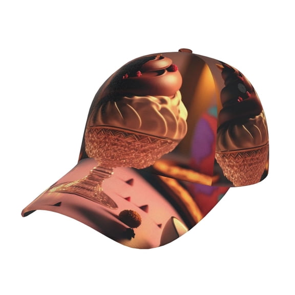 Rateoe Colorful Cake Ice Cream Pattern Baseball Cap Outdoor Cap Mountain Dad Hat - Unstructured Soft Cotton Cap-Adjustable UV Protection Cap
