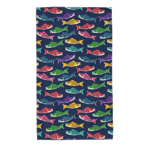 Rateoe Colorful Carp Streamer 1 Pattern Microfiber Towel, Beach Towel, Pool Towel, Quick-dry Travel Towel, Soft and Plush towel, Absorbent Towel-27.5x16 Inch