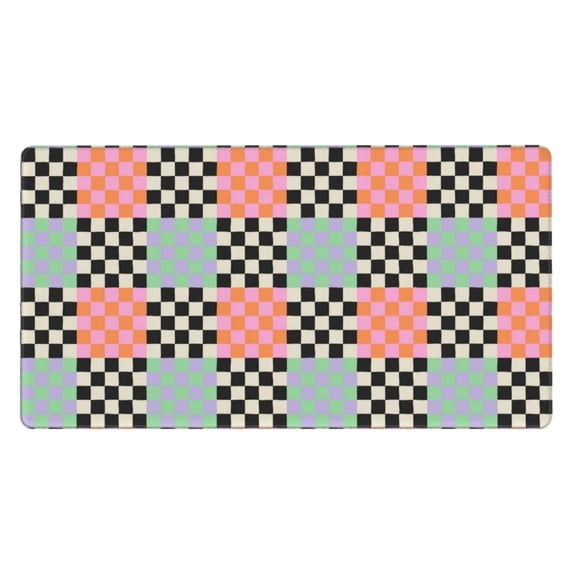 Rateoe Colorful Checkered Print Mouse Pad - Extended Large Gaming Mousepad,Non-Slip Stitched Edge,16x29.5 Inch