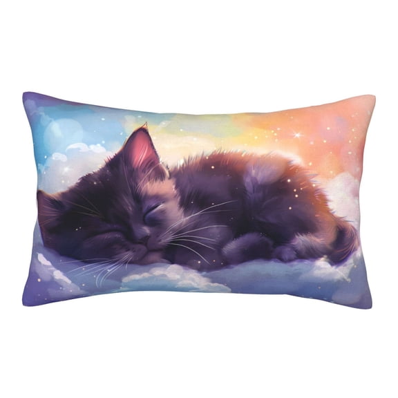 Rateoe Colorful Cloud Sleeping Cat Pattern Pillow Covers with Invisible Zipper(Pillows are not Included) Standard Pillowcases-16"x24"
