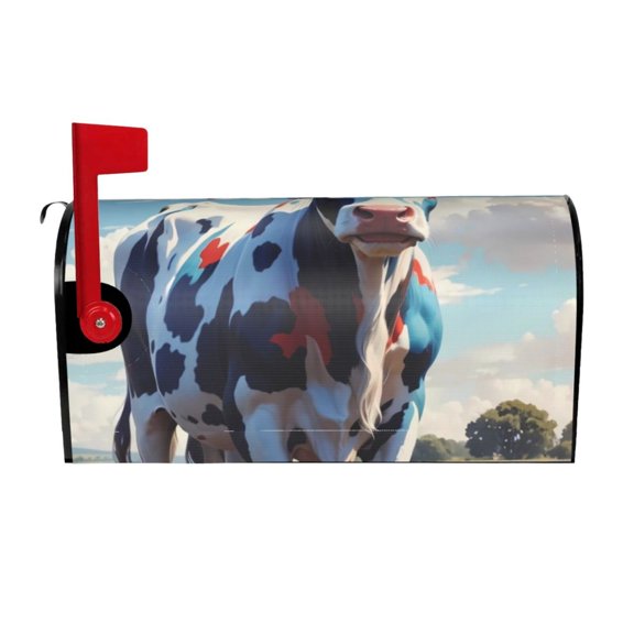 Rateoe Colorful Cow Pasture Printed Mailbox Covers - Easy to Install Fall, Winter, Spring, Summer Mailbox Cover - Weather and UV-Resistant Mailbox Decor - Mailbox Magnetic Covers-