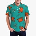 thumbnail image 1 of Rateoe Colorful Crab Pattern Men's Short Sleeve Polo Shirts, Golf Polo Shirts Short Sleeve Performance Moisture Wicking Dry-3X-Large, 1 of 6