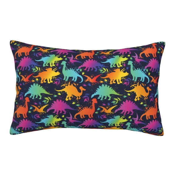 Rateoe Colorful Dinosaur Pattern Pillow Covers with Invisible Zipper(Pillows are not Included) Standard Pillowcases-14"x20"