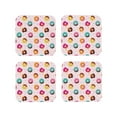 thumbnail image 1 of Rateoe Colorful Donuts Drawing Drink Coasters Set of 4 Leather Coasters Spill Protection for Table Desk,Durable and Non Slip Leather Coaster ,4 Inches Drink Mats-Square, 1 of 6