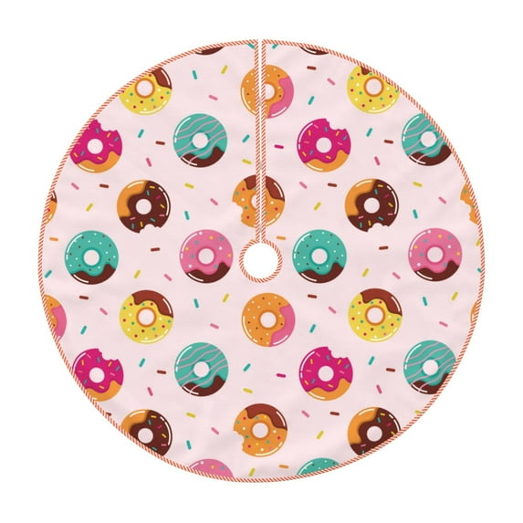 Rateoe Colorful Donuts Pattern Christmas Tree Skirt with Ties , Christmas Tree Decorations, Farmhouse Christmas Decor Xmas Holiday Decorations-30"