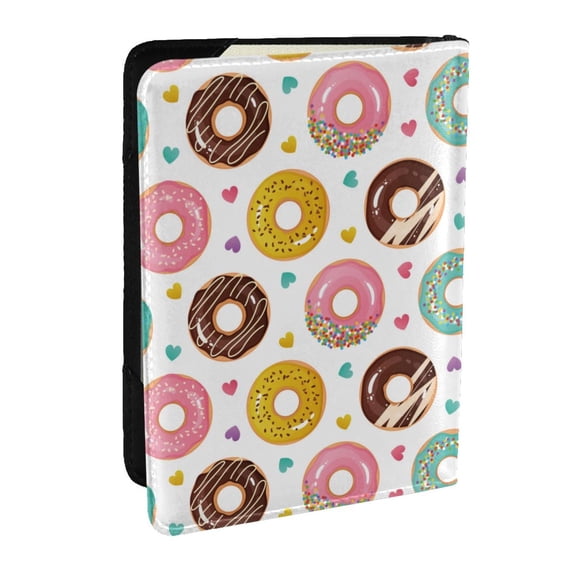 Rateoe Colorful Donuts Pattern Passport Holder Wallet Leather Mulit-purpose Travel Wallet Credit Cards Case ,Passport Cover for Women Men-6.5 in