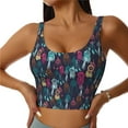 thumbnail image 1 of Rateoe Colorful Dreamcatcher1 Print Womens' Sports Bras Scoop Neck Sports Vest- Padded U Back Seamless High Impact Support-Large, 1 of 8