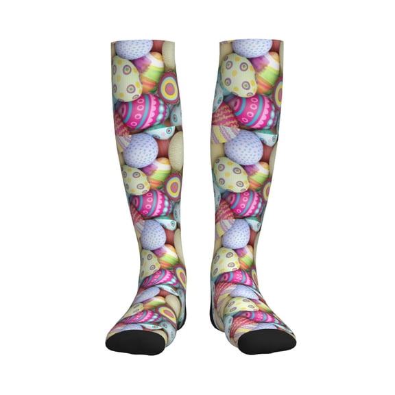 Rateoe Colorful Easter Eggs Compression Socks for Women and Men 20-30mmHg-Circulation Support Socks Knee High Nurse Pregnant Running Medical and Travel Athletic