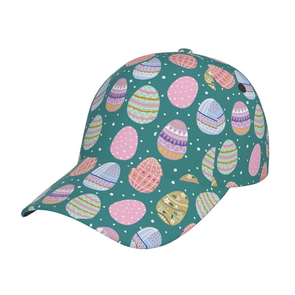 Rateoe Colorful Easter eggs Pattern Mens Baseball Cap Adjustable Curved Brim Hat, Soft Cotton Sports Cap for Outdoor, Casual, and Everyday Wear, Comfortable & Breathable