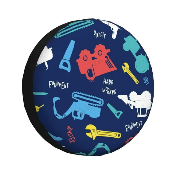 Rateoe Colorful Excavator Pattern Tire Cover Wheel Protectors Weatherproof Wheel Covers Universal Fit for Trailer Rv SUV Truck Camper Travel Trailers Accessories-16 inch