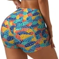 thumbnail image 1 of Rateoe Colorful Fish 1 Printed Power Workout Shorts for Women Tummy Control Squat Proof Ribbed Thick Seamless Scrunch Active Short-XX-Large, 1 of 8