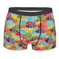 thumbnail image 1 of Rateoe Colorful Fish 2 Mens Boxer Briefs Poly Spandex Performance Boxer Briefs Underwear Hem Boxer Briefs - Small, 1 of 8