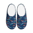 thumbnail image 1 of Rateoe Colorful Fish 3 Print Women's Men's Cotton Knit Slippers Lightweight Memory Foam Indoor House Shoes with Anti-Skid Sole-42/43, 1 of 7