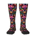 thumbnail image 1 of Rateoe Colorful Floral Embroidery Mexican Pattern Women’s Knee High Crew Socks,Trouser Socks Comfortable, Breathable, Moisture-Wicking and Soft, 1 of 6