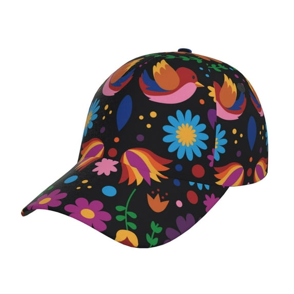 Rateoe Colorful Floral2 Pattern Baseball Cap Outdoor Cap Mountain Dad Hat - Unstructured Soft Cotton Cap-Adjustable UV Protection Cap