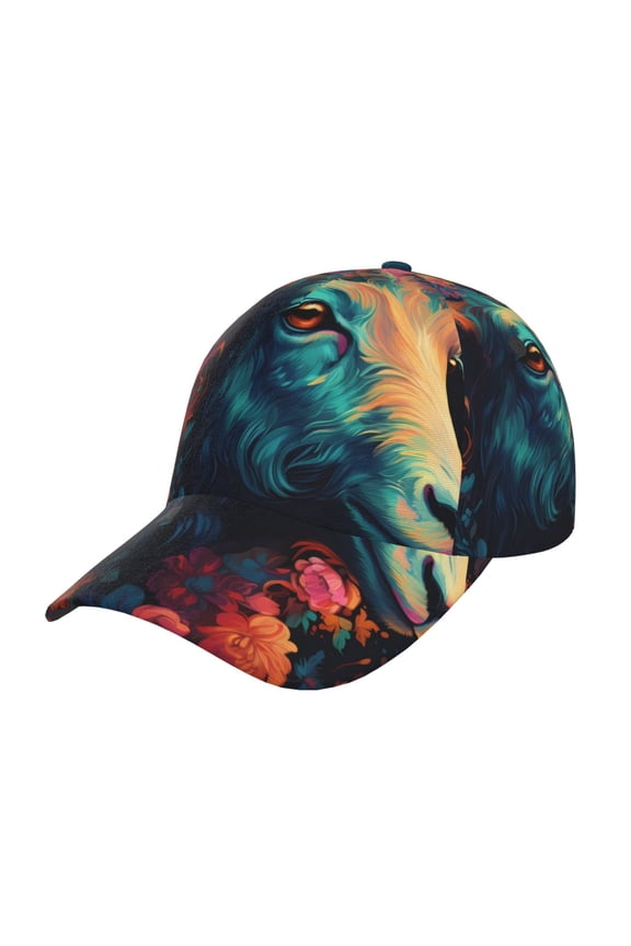 Colorful Flower Goat Pattern Baseball Cap Outdoor Cap Mountain Dad Hat - Unstructured Soft Cotton Cap-Adjustable UV Protection Cap