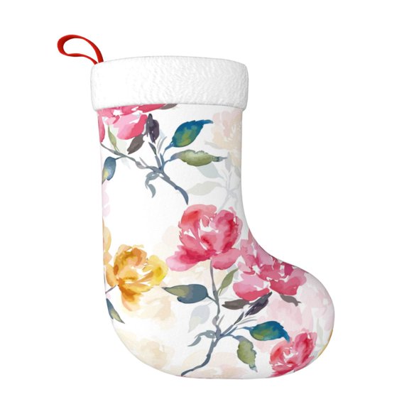 Rateoe Colorful Flowers Print Christmas Stockings,18 Inch Large Christmas Stockings Decoration Ornaments for Holiday Home Fireplace Indoors