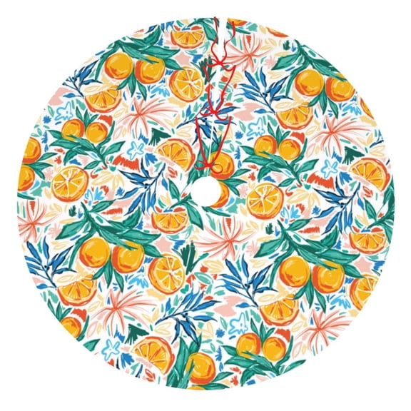Rateoe Colorful Fruits Print Christmas Tree Skirt 48" for Xmas Holiday New Year Party Circle Tree Mat Ornaments Decoration