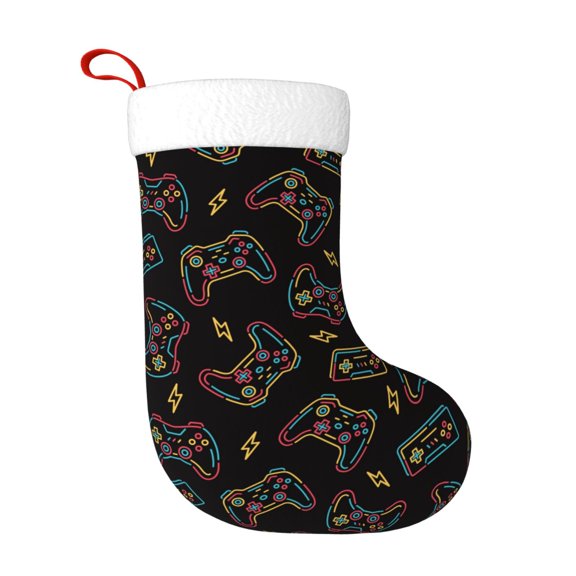Rateoe Colorful Game Controller Print Christmas Stockings,18 Inch Large Christmas Stockings Decoration Ornaments for Holiday Home Fireplace Indoors