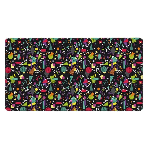Rateoe Colorful Geometric Figures Print Mouse Pad - Extended Large Gaming Mousepad,Non-Slip Stitched Edge,16x29.5 Inch