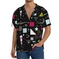 thumbnail image 1 of Rateoe Colorful Geometry Pattern Men's Short Sleeve Classic Shirt, Casual Short-Sleeved Shirt, Lightweight Summer Shirt, Cuban Collar Shirt,Button-Front Shirt-4X-Large, 1 of 5