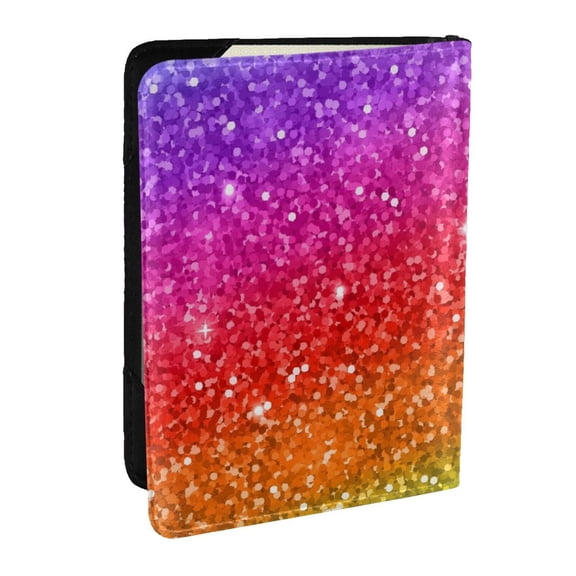 Rateoe Colorful Glitter Pattern Passport Holder Wallet Leather Mulit-purpose Travel Wallet Credit Cards Case ,Passport Cover for Women Men-6.5 in