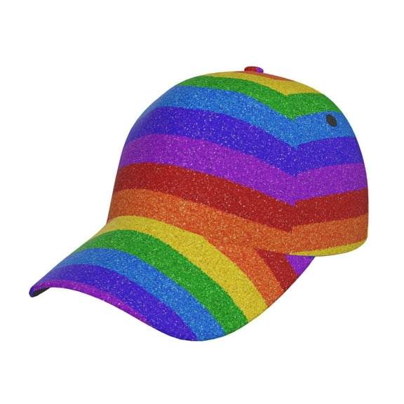 Rateoe Colorful Glitter Rainbow Pattern Men’s Baseball Cap – Adjustable Curved Brim Hat, Soft Cotton Sports Cap for Outdoor, Casual, and Everyday Wear, Comfortable & Breathable