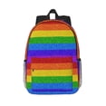 thumbnail image 1 of Rateoe Colorful Glitter Rainbow Pattern Student Backpack Water-resistant Backpack 15-inch Laptop Backpack Lightweight Adjustable School Backpack, 1 of 6