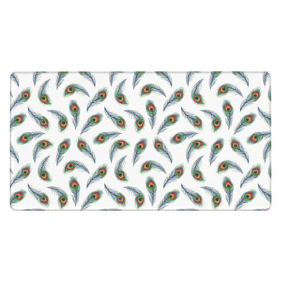 Rateoe Colorful Grass Print Mouse Pad - Extended Large Gaming Mousepad,Non-Slip Stitched Edge,16x29.5 Inch