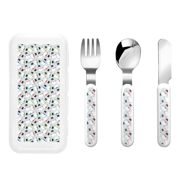 Rateoe Colorful Hat Snowman for Stainless Steel Kids Silverware Set - Child and Toddler Safe Flatware - Children's Knife, Fork And Spoon Set