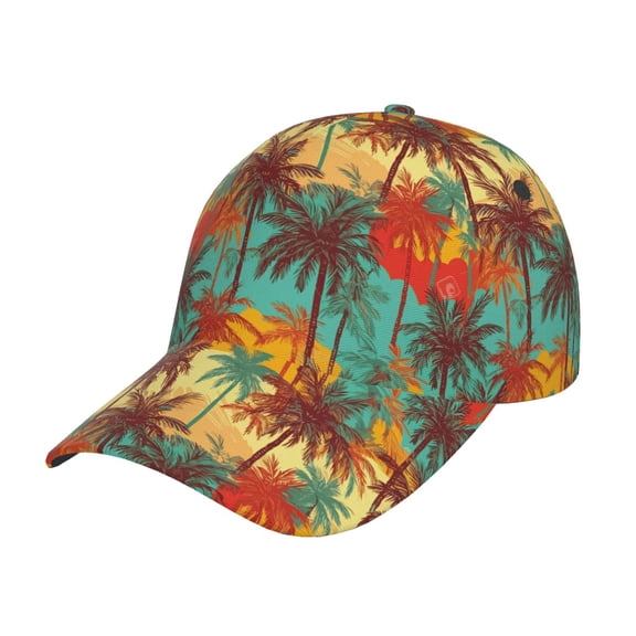 Rateoe Colorful Hawaii Palms Pattern Baseball Cap Outdoor Cap Mountain Dad Hat - Unstructured Soft Cotton Cap-Adjustable UV Protection Cap