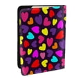 thumbnail image 1 of Rateoe Colorful Hearts Pattern Passport Holder Wallet Leather Mulit-purpose Travel Wallet Credit Cards Case ,Passport Cover for Women Men-6.5 in, 1 of 5
