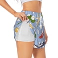thumbnail image 1 of Rateoe Colorful Koi Fish Printed 2 in 1 Women's Workout Shorts for Athletic Gym Running Shorts with Phone Pockets-XX-Large, 1 of 7