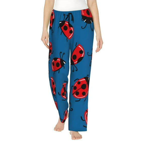 Rateoe Colorful Ladybird Pattern Women’s Ultra-Soft Comfy Pajama Lounge Pants Sleepwear,Comfortable Lounge Wear,lightweight Pajamas, Casual Home Wear-Large
