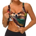 thumbnail image 1 of Rateoe Colorful Leaf Chihuahua Print Womens' Sports Bras Scoop Neck Sports Vest- Padded U Back Seamless High Impact Support, 1 of 7