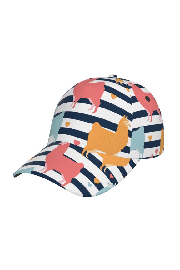 Colorful Llama Pattern Baseball Cap Outdoor Cap Mountain Dad Hat - Unstructured Soft Cotton Cap-Adjustable UV Protection Cap
