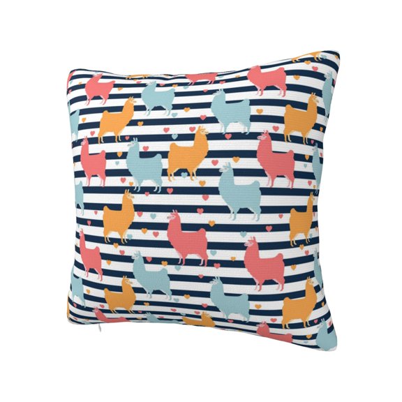 Rateoe Colorful Llama Pattern Throw Pillow Cover Premium Pillow Stuffer Sham Square for Decorative Cushion Bed Couch Sofa(Pillow insert not included)
