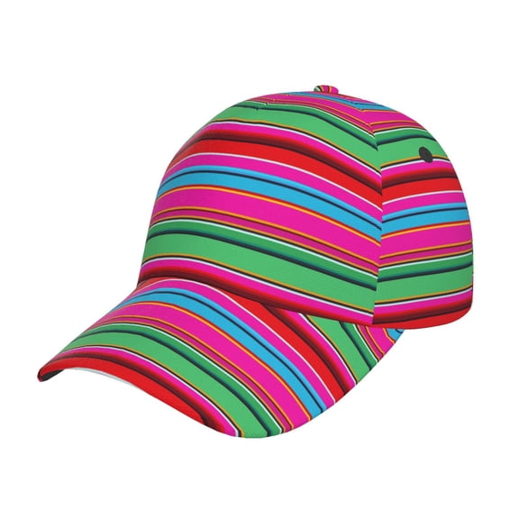 Rateoe Colorful Mexican Stripes Pattern Men’s Baseball Cap – Adjustable Curved Brim Hat, Soft Cotton Sports Cap for Outdoor, Casual, and Everyday Wear, Comfortable & Breathable