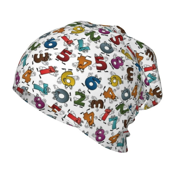 Rateoe Colorful Numbers Kids Beanie Warm Knit Beanie Hats Boys Girls Winter Hat Soft Slouchy Hats for Kids