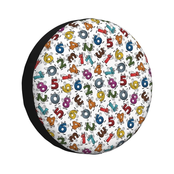 Rateoe Colorful Numbers Pattern Tire Cover Wheel Protectors Weatherproof Wheel Covers Universal Fit for Trailer Rv SUV Truck Camper Travel Trailers Accessories-14 inch