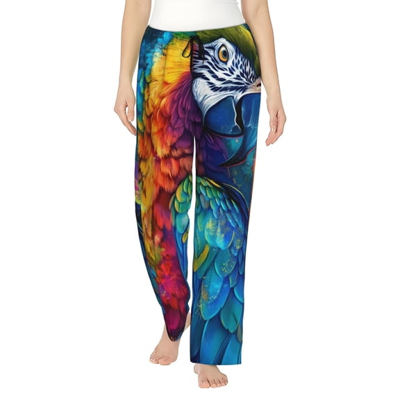 Rateoe Colorful Parrot Jungle Dream Pattern Women’s Ultra-Soft Comfy Pajama Lounge Pants Sleepwear,Comfortable Lounge Wear,lightweight Pajamas, Casual Home Wear-