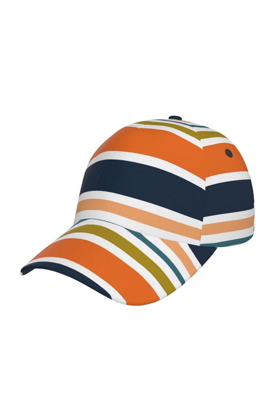 Colorful Pastel Stripes Pattern Mens Baseball Cap Adjustable Curved Brim Hat, Soft Cotton Sports Cap for Outdoor, Casual, and Everyday Wear, Comfortable & Breathable