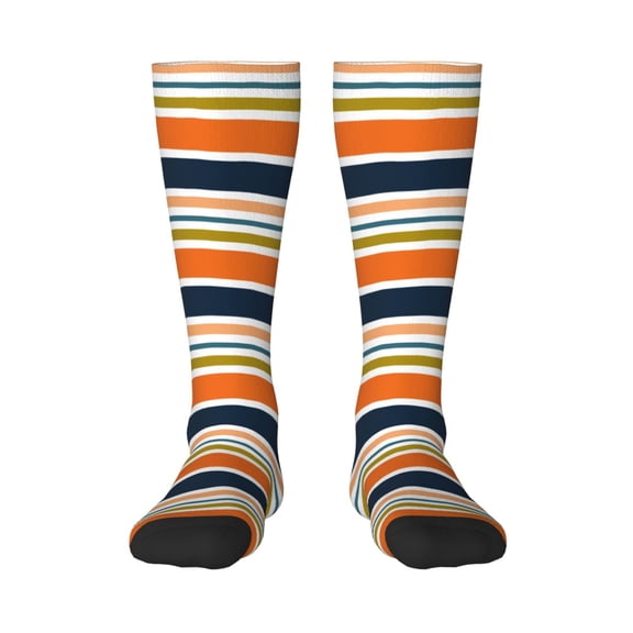Rateoe Colorful Pastel Stripes Pattern Women’s Knee High Crew Socks,Trouser Socks Comfortable, Breathable, Moisture-Wicking and Soft